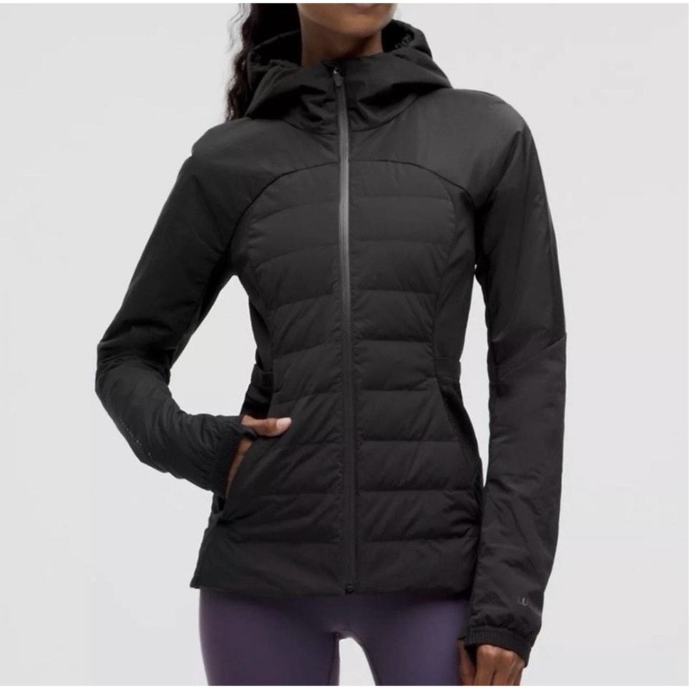 Lululemon Down For It All Jacket Size 12 Large Black Coat Jacket Athletic Gym - Picture 1 of 8